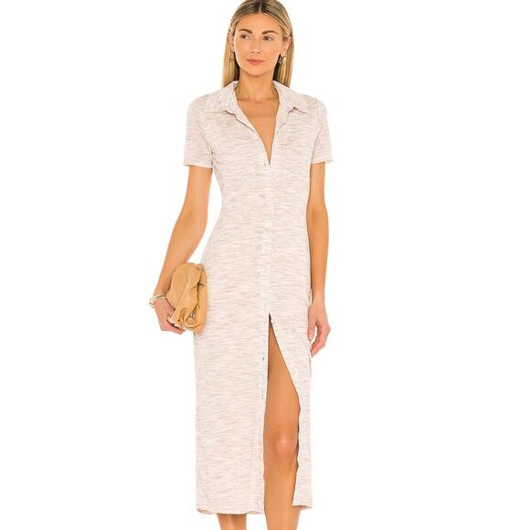 Lovers and Friends Kayce Midi Dress in Marled Natural NWT Size Small - Picture 1 of 3